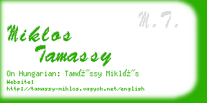 miklos tamassy business card